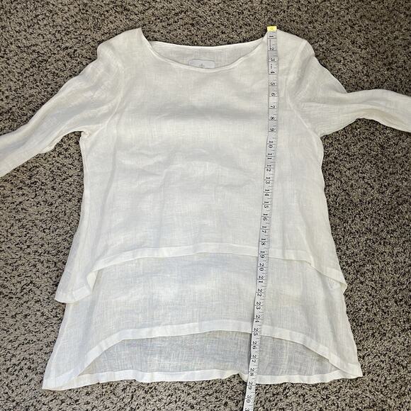 Crown Linen Designs White Audrey Tunic Blouse Layered Gauze Artsy Lagenlook XS - Picture 8 of 8